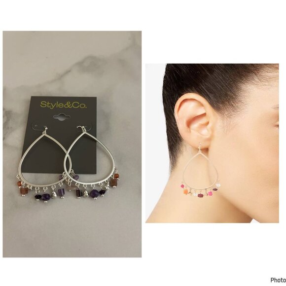 NWT Style & Co Beaded Teardrop Earrings - Picture 1 of 4